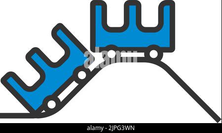 Small Roller Coaster Icon. Editable Bold Outline With Color Fill Design. Vector Illustration. Stock Vector