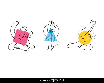 Happy Cute Little Kid Boy And Girl Do Yoga Pose Stock Illustration -  Download Image Now - Activity, Adult, Balance - iStock