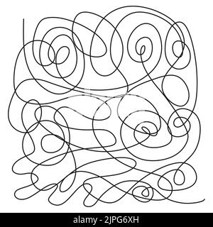 Hand drawn doodle scribble chaos path messy lines Stock Vector