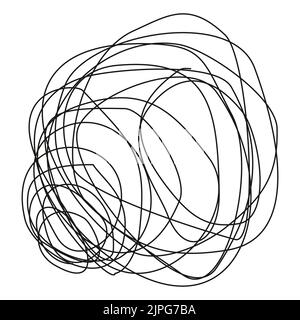 Hand drawn doodle scribble chaos path messy lines Stock Vector