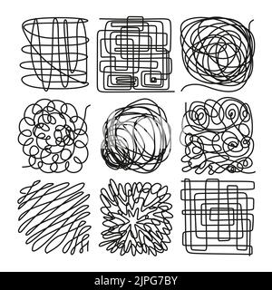 Scrawl Sketch Background Array Lines Tangled Stock Illustration