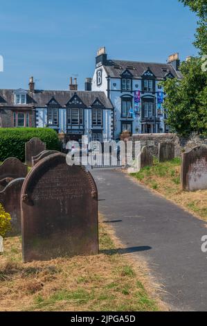 The old Graveyard, High Street, Moffat in Scotland Stock Photo