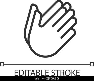Hand holding something pixel perfect white linear icon for dark theme ...