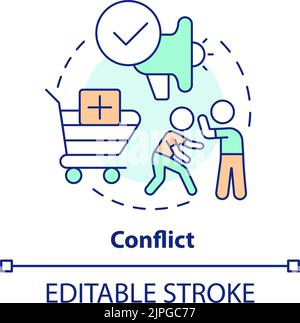 Conflict concept icon Stock Vector
