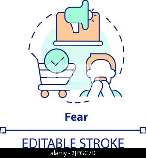 Fear concept icon Stock Vector