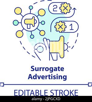 Surrogate advertising concept icon Stock Vector