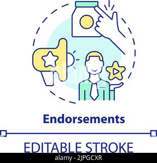 Endorsements concept icon Stock Vector