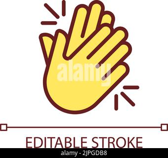 Clapping hands pixel perfect RGB color icon Stock Vector