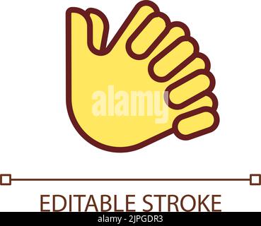 Clasped hands pixel perfect RGB color icon Stock Vector