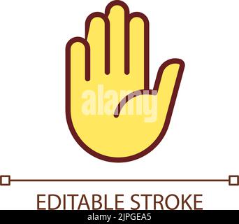 Stop gesture pixel perfect RGB color icon Stock Vector