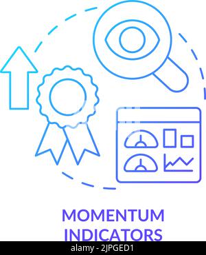 Momentum indicators blue gradient concept icon Stock Vector