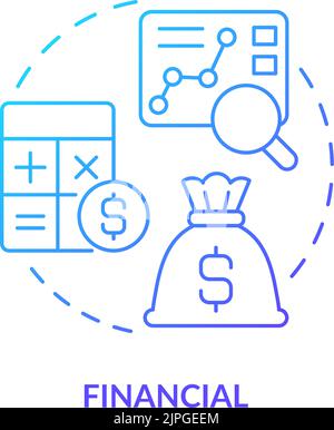Financial blue gradient concept icon Stock Vector