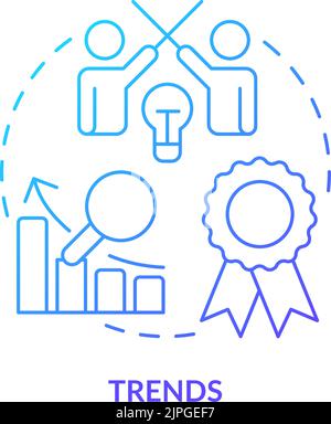 Trends blue gradient concept icon Stock Vector