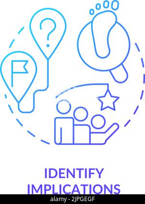 Identify implications blue gradient concept icon Stock Vector