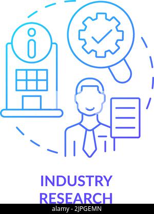 Industry research blue gradient concept icon Stock Vector
