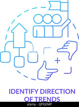 Identify direction of trends blue gradient concept icon Stock Vector