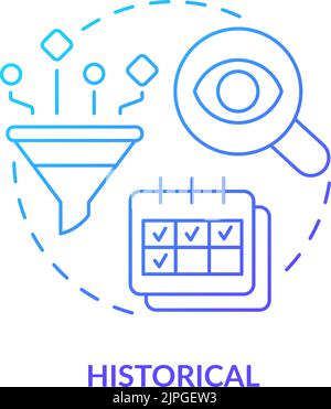 Historical blue gradient concept icon Stock Vector