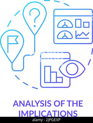 Analysis of implications blue gradient concept icon Stock Vector
