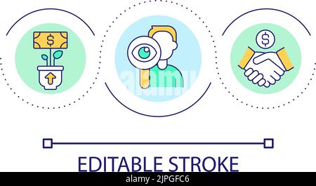 Revenue growth analyst loop concept icon Stock Vector