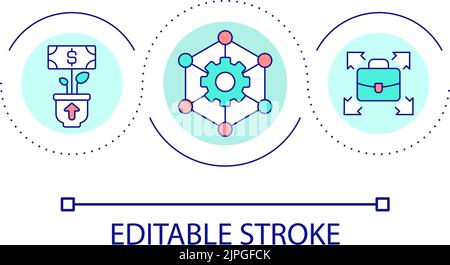 Growth and expansion of business loop concept icon Stock Vector