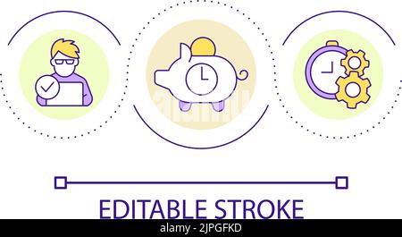 Budget and savings plan loop concept icon Stock Vector
