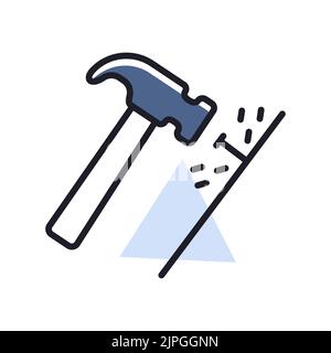 Hammer and nails vector icon. Construction, repair and building. Graph symbol for your web site design, logo, app, UI Stock Vector