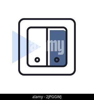 Electrical Switch two buttons flat icon. Construction, repair and building vector design and illustration Stock Vector