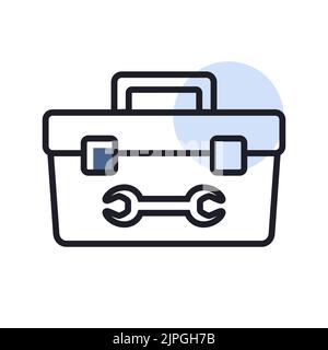 Tolbox vector flat icon. Construction, repair and building. Graph symbol for your web site design, logo, app, UI Stock Vector