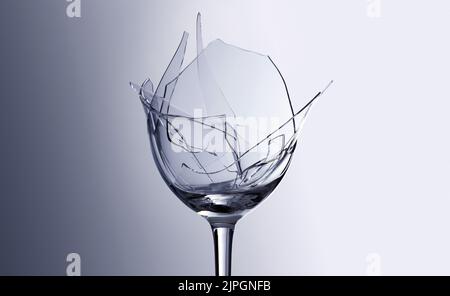 wine glass, broken, glas ware, brokens Stock Photo