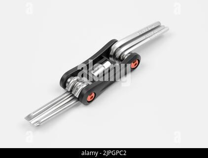 Multitool key for bicycle isolated on white background Stock Photo
