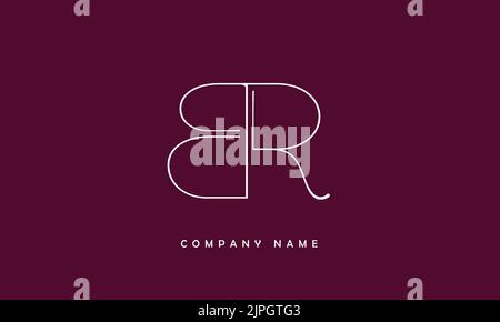 BR, RB Abstract Letters Logo Monogram Stock Vector