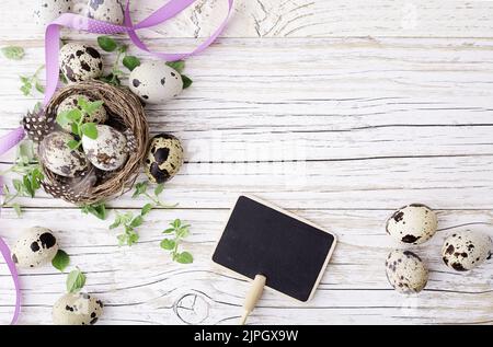 easter nest, quail, easter decoration, easters, quails, easter decorations Stock Photo