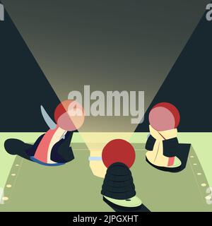 Abstract Brainstorming Problem Solutions, Careful Thinking Concept, Critical Logical Reasoning, Solving Puzzle Ideas, Creative Designs, Breakthrough Stock Vector
