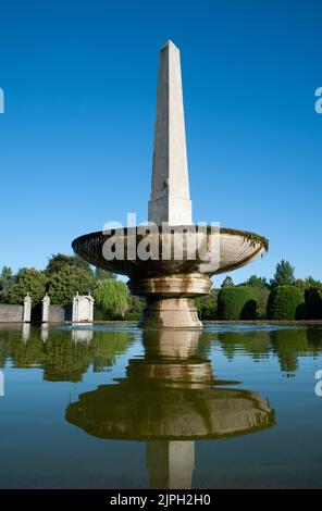 View on Round fountain in The National War Memorial Gardens, Dublin, Irealnd Stock Photo