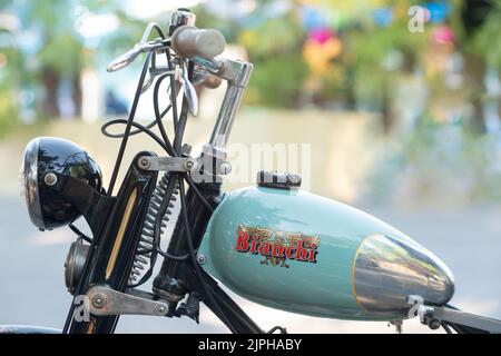 Italy, Lombardy, Meeting of Vintage Motorcycle, Bianchi Aquilotto Stock Photo