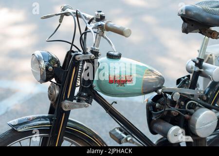 Italy, Lombardy, Meeting of Vintage Motorcycle, Bianchi Aquilotto Stock Photo