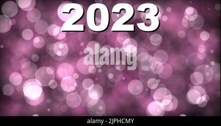 2023. New Year 2023. 2023 written on an abstract background in the form of bubbles with a gradient of different colors. Happy new year 2023. Stock Photo