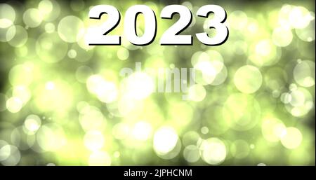 2023. New Year 2023. 2023 written on an abstract background in the form of bubbles with a gradient of different colors. Happy new year 2023. Stock Photo