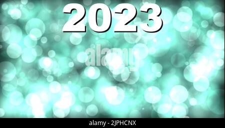 2023. New Year 2023. 2023 written on an abstract background in the form of bubbles with a gradient of different colors. Happy new year 2023. Stock Photo