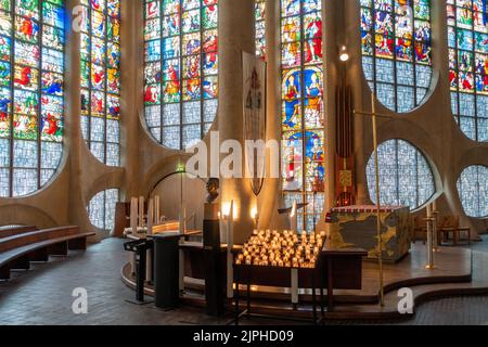 Photo from the inside of the church of St Joan of Arc (French: L'église Sainte-Jeanne-d'Arc) which is located in Rouen, a city in norhtern France Stock Photo