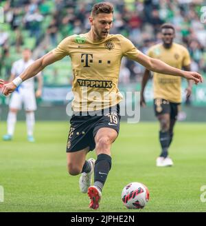 BUDAPEST, HUNGARY - APRIL 2: Balint Vecsei of Ferencvarosi TC