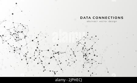Abstract mesh vector background. Futuristic technology style card. Lines, point, planes in 3d space. Stock Vector