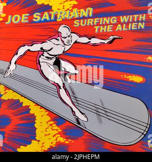 Joe Satriani - original vinyl album cover - Surfing With The Alien - 1987 Stock Photo