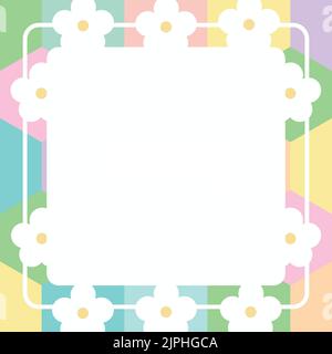Blank Frame Decorated With Abstract Modernized Forms Flowers And ...