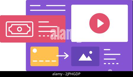 Website monetization icon. Earn money online vector. Blog content and generating income with ad placements and sponsor partnerships Stock Vector