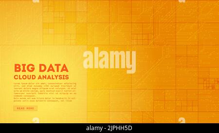 Big Data cloud computing. Blockchain visualization. Social network information complexity. Stock Vector