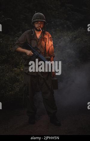 American soldiers, Vietnam cosplay costumes Stock Photo