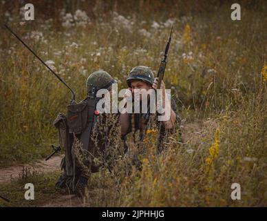 American soldiers, Vietnam cosplay costumes Stock Photo