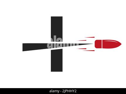 Letter I Shot Bullet Logo Vector Template Concept For Defense Logotype Stock Vector
