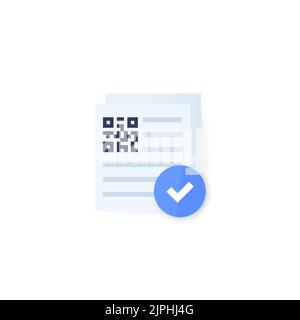 document with qr code icon, vector design Stock Vector